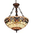 CHLOE Serenity Tiffany 3 Light Victorian Inverted Ceiling Pendant 18