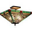 CHLOE Innes Tiffany Blackish Bronze 2 Light Mission Ceiling Fixture 14