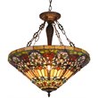 CHLOE Alma Tiffany-style 3 Light Victorian Inverted Ceiling Pendant 24