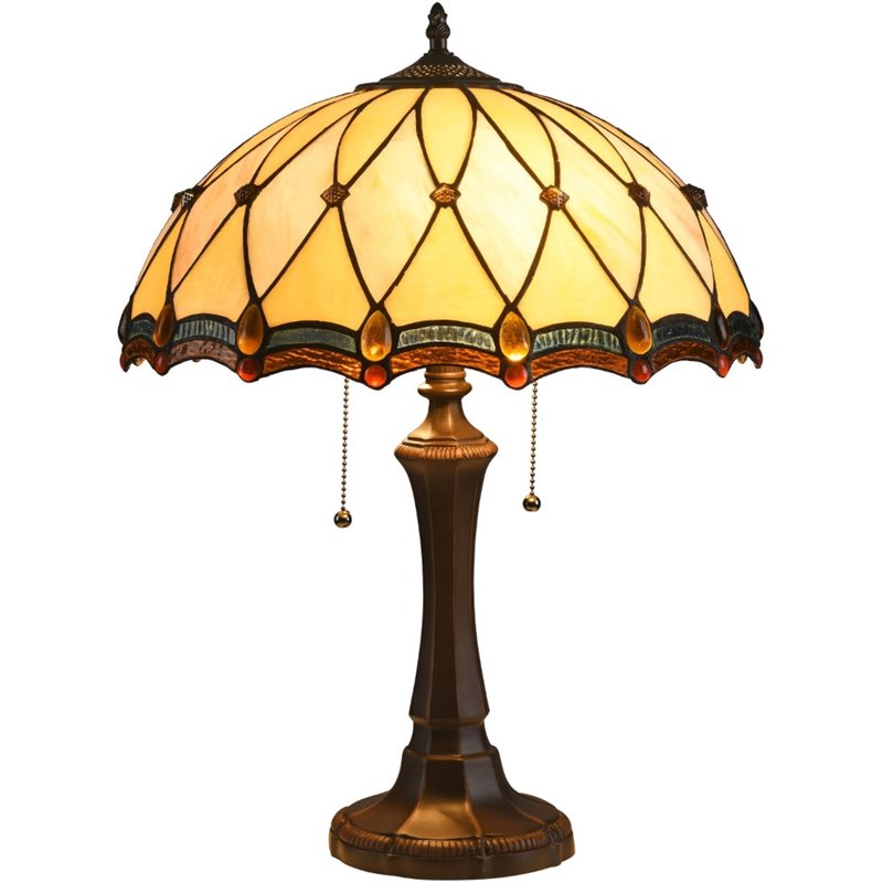 CHLOE Josephine Tiffany-style 2 Light Victorian Table Lamp 16