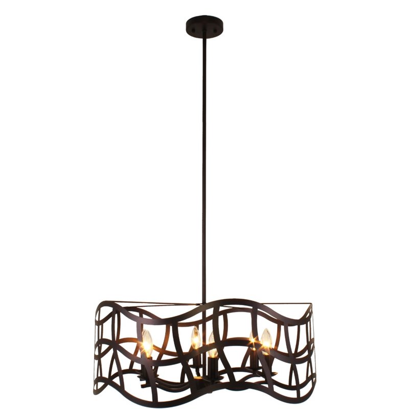 CHLOE Willow Transitional 6 Light Oil Rubbed Bronze Ceiling Pendant 25