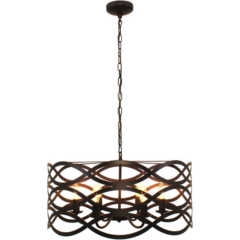 CHLOE Capella Transitional 6 Light Oil Rubbed Bronze Ceiling Pendant 24
