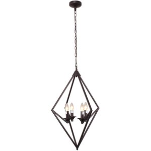 CHLOE Kyra Transitional 4 Light Rubbed Bronze Ceiling Pendant 19.5&quot Wide