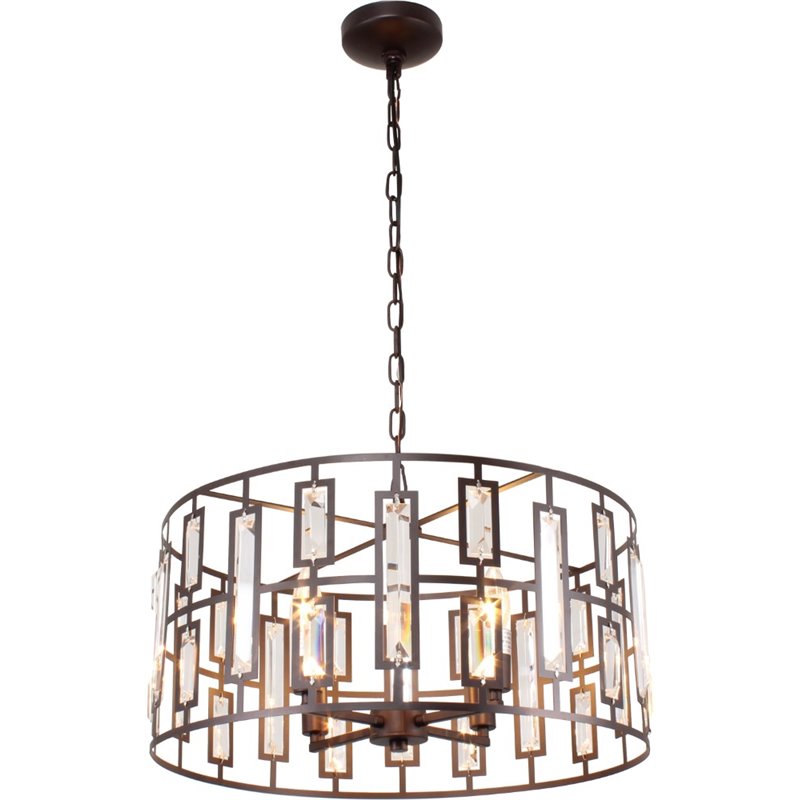 CHLOE Amaya Contemporary 4 Light Rubbed Bronze Ceiling Pendant 20
