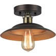 CHLOE Karl Industrial 1 Light Rubbed Bronze Semi-flush Ceiling Fixture 10