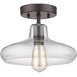 CHLOE Dickens Industrial 1 Light Bronze Semi-flush Ceiling Fixture 11