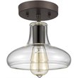 CHLOE Dickens Industrial 1 Light Bronze Semi-flush Ceiling Fixture 8