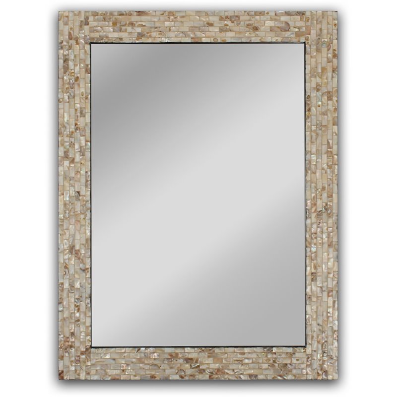 CHLOE'S Reflection Seashell Finish Rectangular Framed Wall Mirror 32