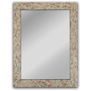 CHLOE'S Reflection Seashell Finish Rectangular Framed Wall Mirror 32&quot Height