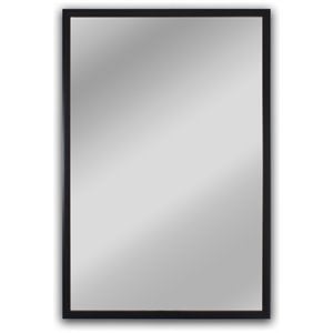 CHLOE'S Reflection Textured Black Rectangular Framed Wall Mirror 36&quot Height