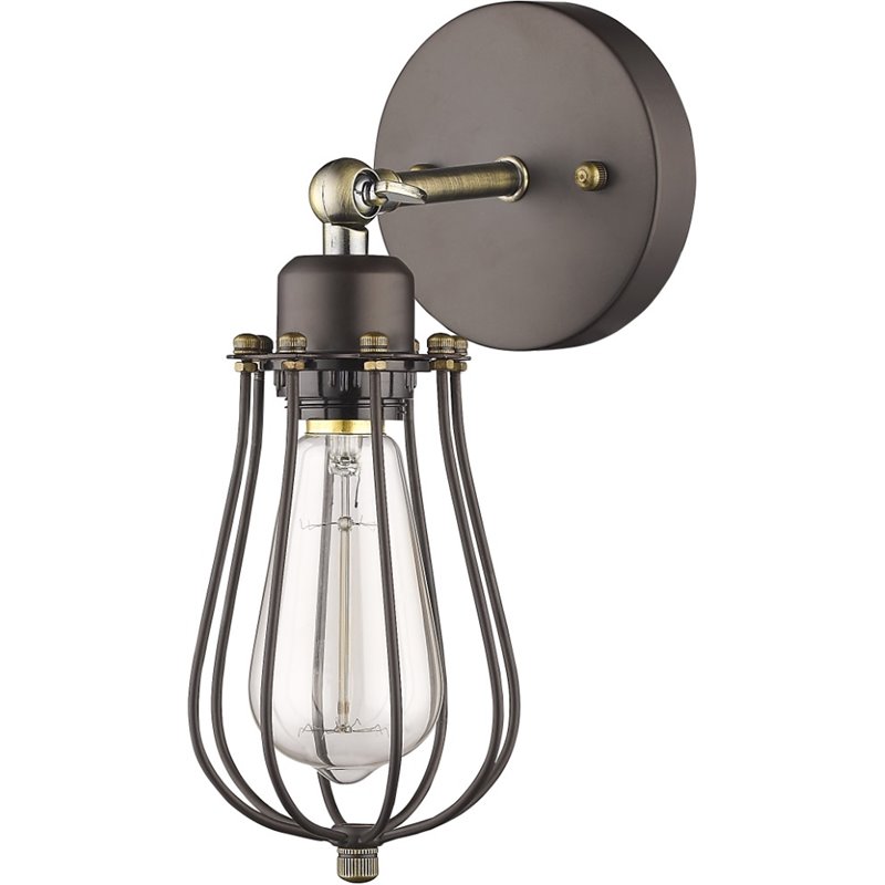 CHLOE Charles Industrial-style 1 Light Rubbed Bronze Wall Sconce 5