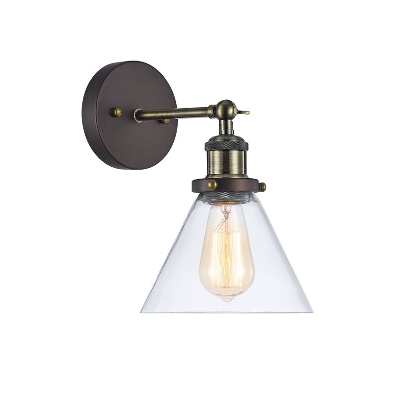 CHLOE Manette Industrial-style 1 Light Rubbed Bronze Wall Sconce 7