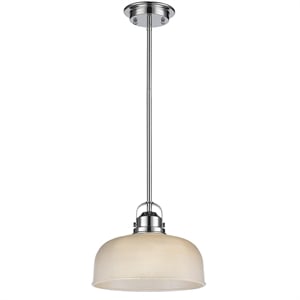 CHLOE Lucie Industrial-style 1 Light Chrome Finish Ceiling Mini Pendant 11&quot Wide