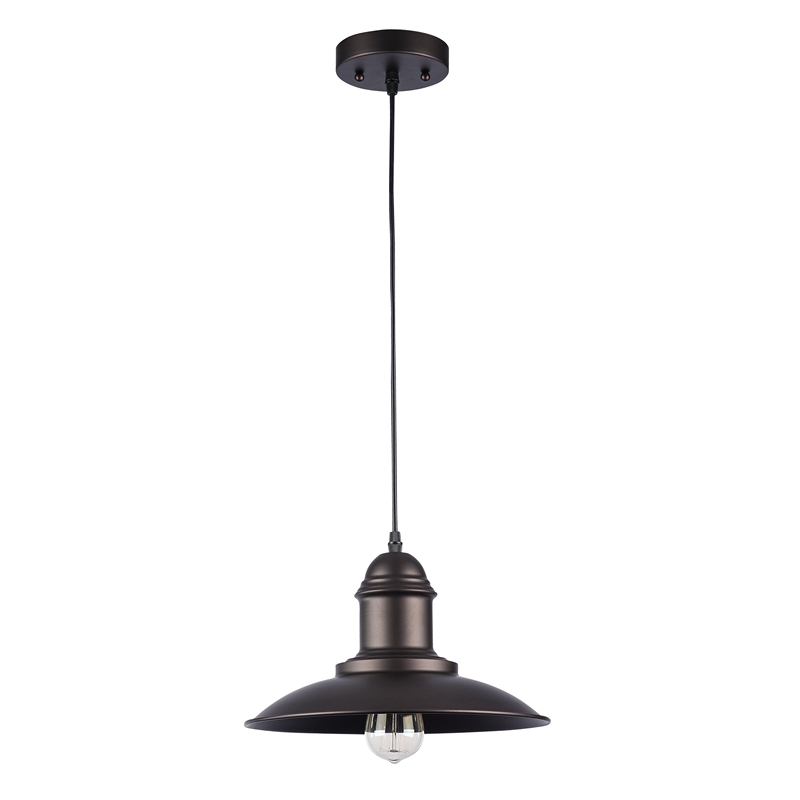 CHLOE Mycroft Industrial 1 Light Rubbed Bronze Ceiling Mini Pendant 12