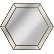 CHLOE'S Reflection Golden Finish Hexagon Framed Wall Mirror 30