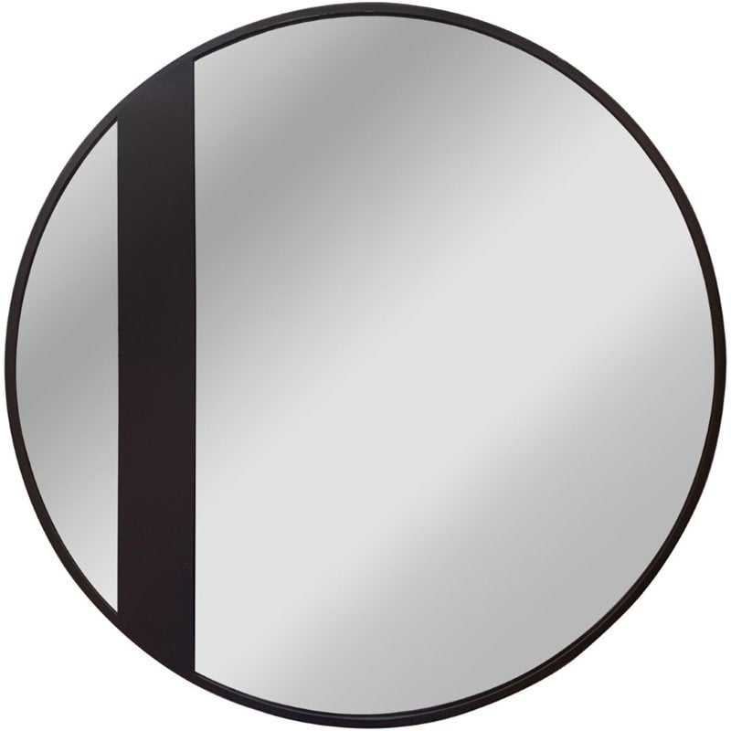 CHLOE'S Reflection Black Finish Round Framed Wall Mirror 30