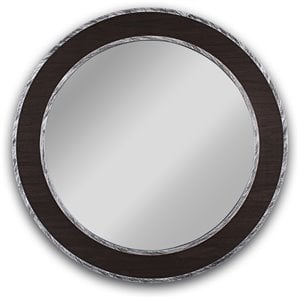 CHLOE's Reflection Hanging Black-Wood Circle Framed Wall Mirror 30&quot Height