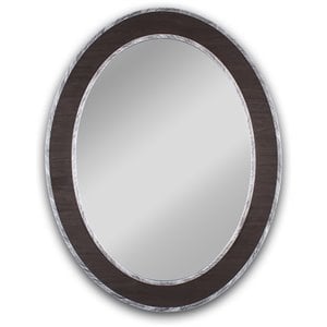 CHLOE's Reflection Hanging Black-Wood Oval Framed Wall Mirror 35&quot Height