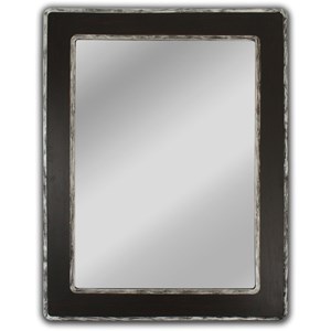 CHLOE's Reflection Hanging Wood and Iron Silver/Black Wall Mirror 35&quot Height