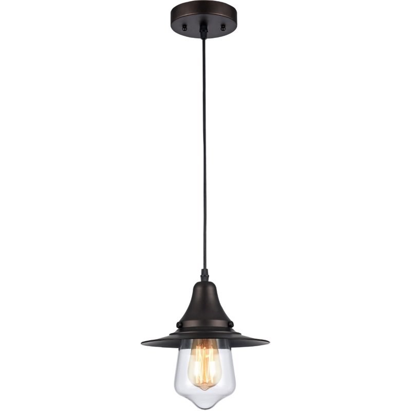 CHLOE Manette Industrial 1 Light Rubbed Bronze Ceiling Mini Pendant 9