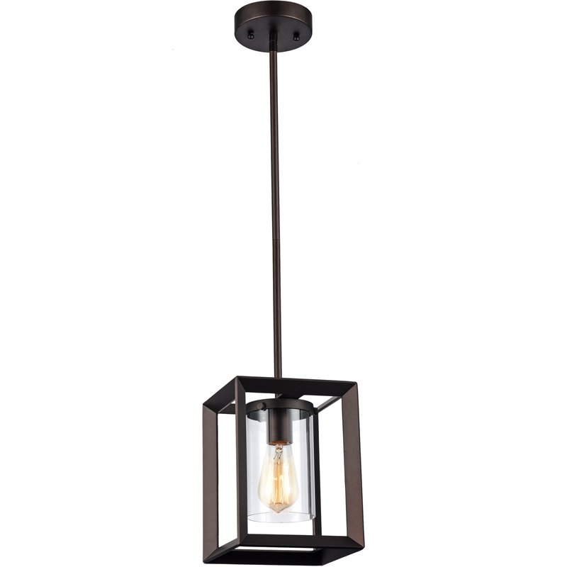 CHLOE Ironclad Industrial 1 Light Rubbed Bronze Ceiling Mini Pendant 7