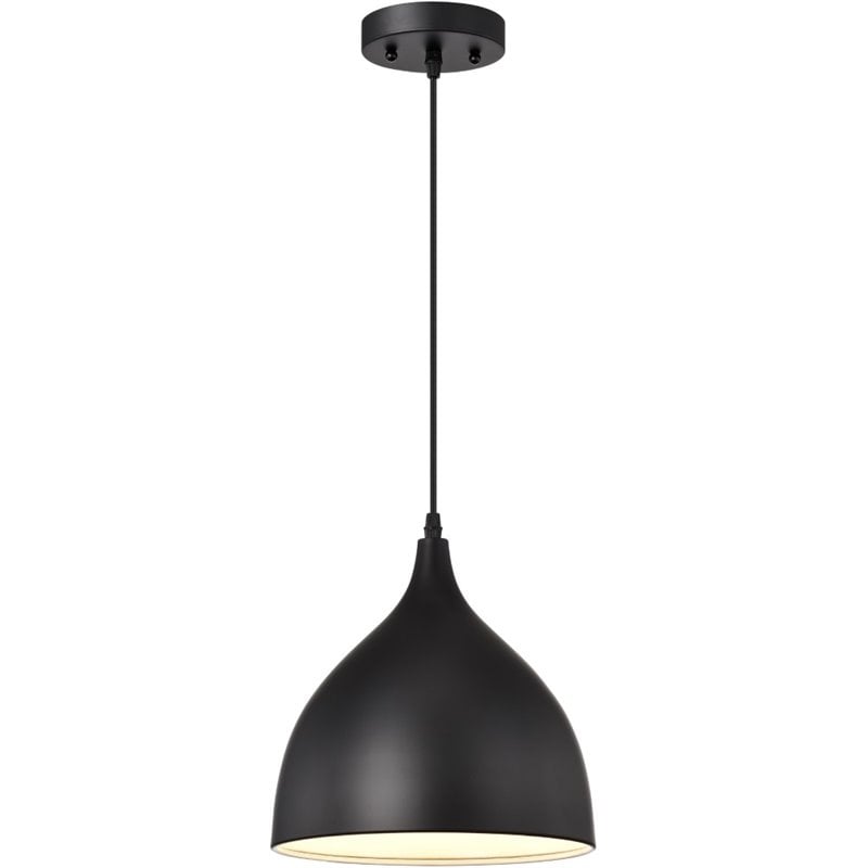 CHLOE Walter Industrial 1 Light Textured Black Mini Pendant Ceiling Fixture 10