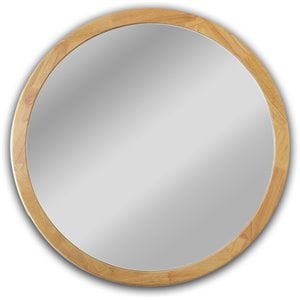 CHLOE'S Reflection Maple Finish Round Framed Wall Mirror 24&quot Height