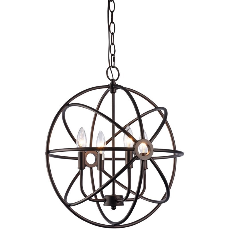 CHLOE Osbert Industrial-style 4 Light Rubbed Bronze Ceiling Pendant 16