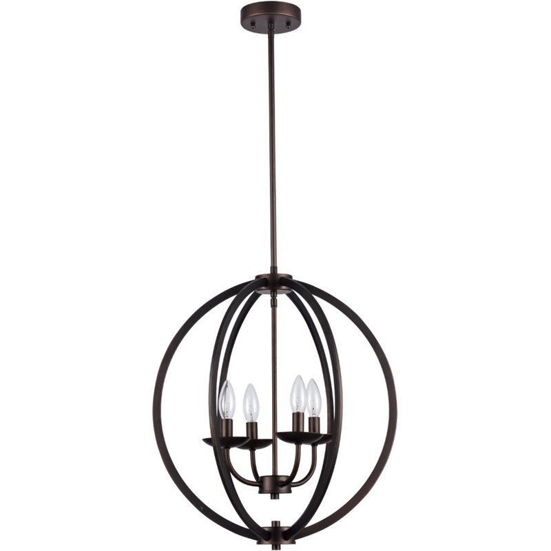 CHLOE Osbert Industrial-style 4 Light Rubbed Bronze Ceiling Pendant 18