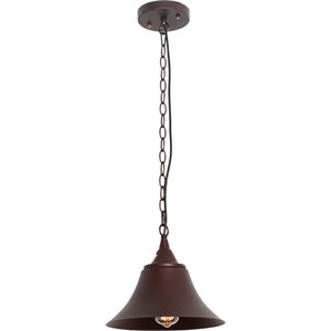 CHLOE CUDDIE Industrial 1 Light Oil Rubbed Bronze Ceiling Pendant 11&quot Wide