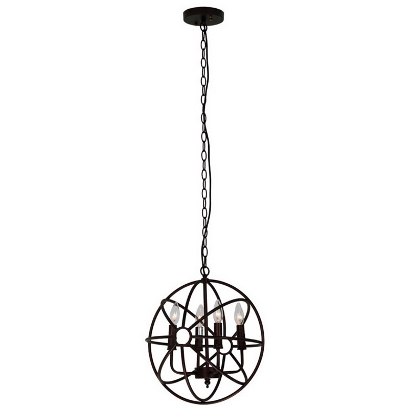 CHLOE FREELAND Industrial 4 Light Oil Rubbed Bronze Ceiling Pendant 17