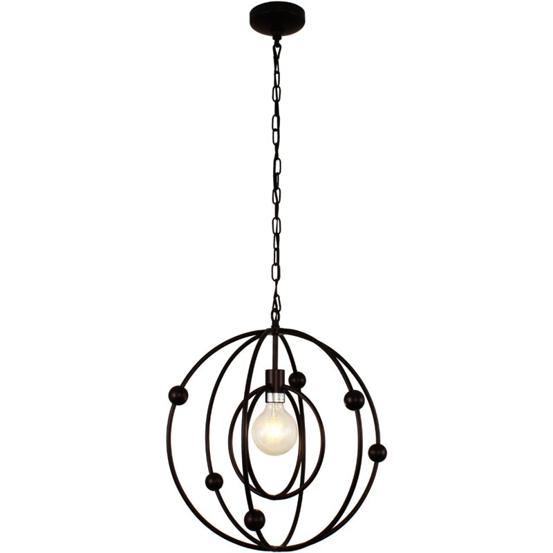 CHLOE Ironclad Farmhouse 1 Light Oil Rubbed Bronze Ceiling Pendant 18