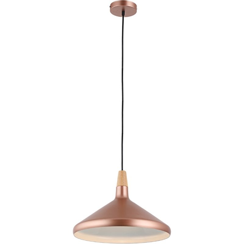 CHLOE Ironclad Contemporary 1 Light Matt Rose Gold Ceiling Mini Pendant 15