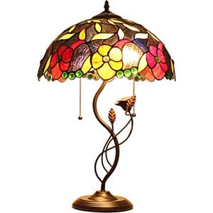 CHLOE Mariebelle Tiffany-Style Floral Stained Glass Table Lamp 16&quot Width