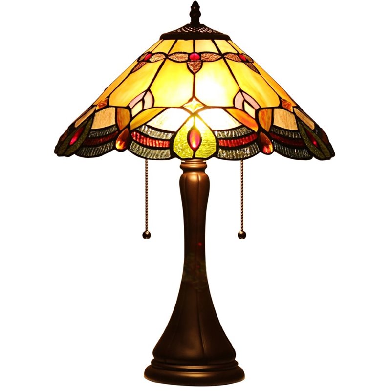CHLOE Howard Tiffany-style 2 Light Table Lamp 16