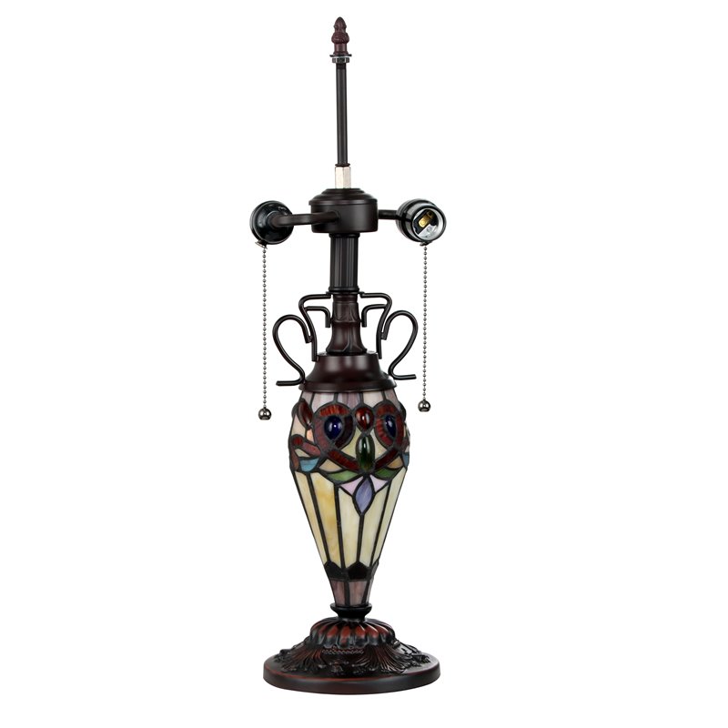 Chloe Lighting Victorian 3-Light Serenity Double Lit Table Lamp in Dark Bronze