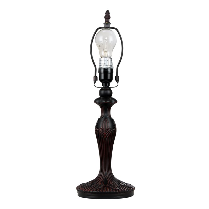 Chloe Lighting Victorian 1-Light Glass Resin Serenity Table Lamp in Dark Bronze