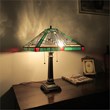 Chloe Lighting Mission 2-Light Glass Resin Innes Table Lamp in Blackish Bronze