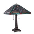 Chloe Lighting Mission 2-Light Glass Resin Innes Table Lamp in Blackish Bronze
