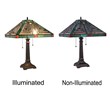 Chloe Lighting Mission 2-Light Glass Resin Innes Table Lamp in Blackish Bronze