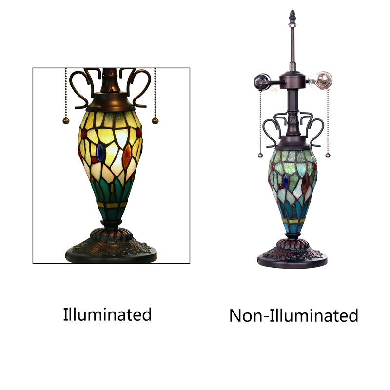 Chloe Lighting Dragonfly 3-Light Empress Double Lit Table Lamp in Dark Bronze