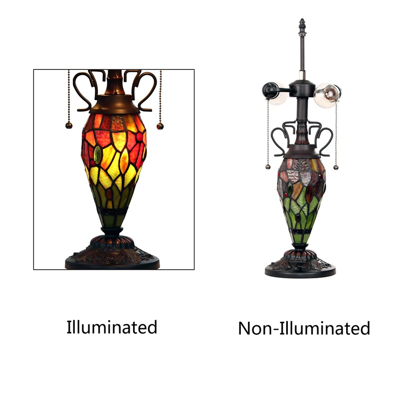Chloe Lighting Dragonfly 3-Light Empress Double Lit Table Lamp in Dark Bronze