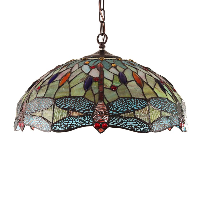 Chloe Lighting Dragonfly 3-Light Iron Empress Hanging Pendant in Blackish Bronze