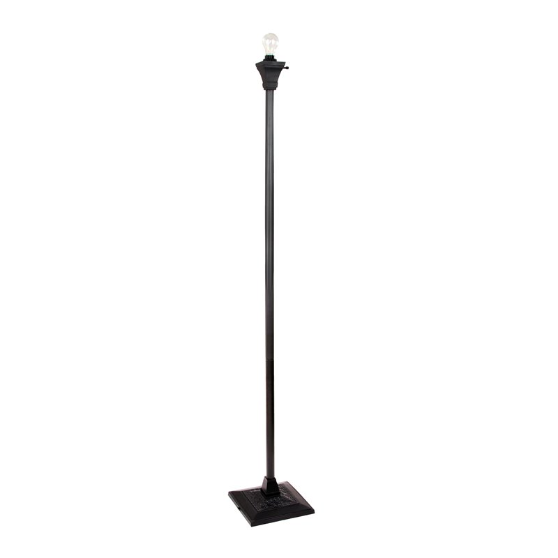 Chloe Lighting Mission 1-Light Glass Resin Vincent Torchiere Lamp in Dark Bronze