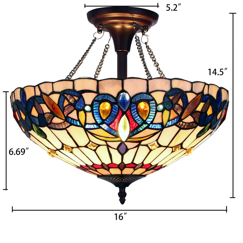 Chloe Lighting Victorian 2-Light Resin and Iron Serenity Semi-Flush in Bronze