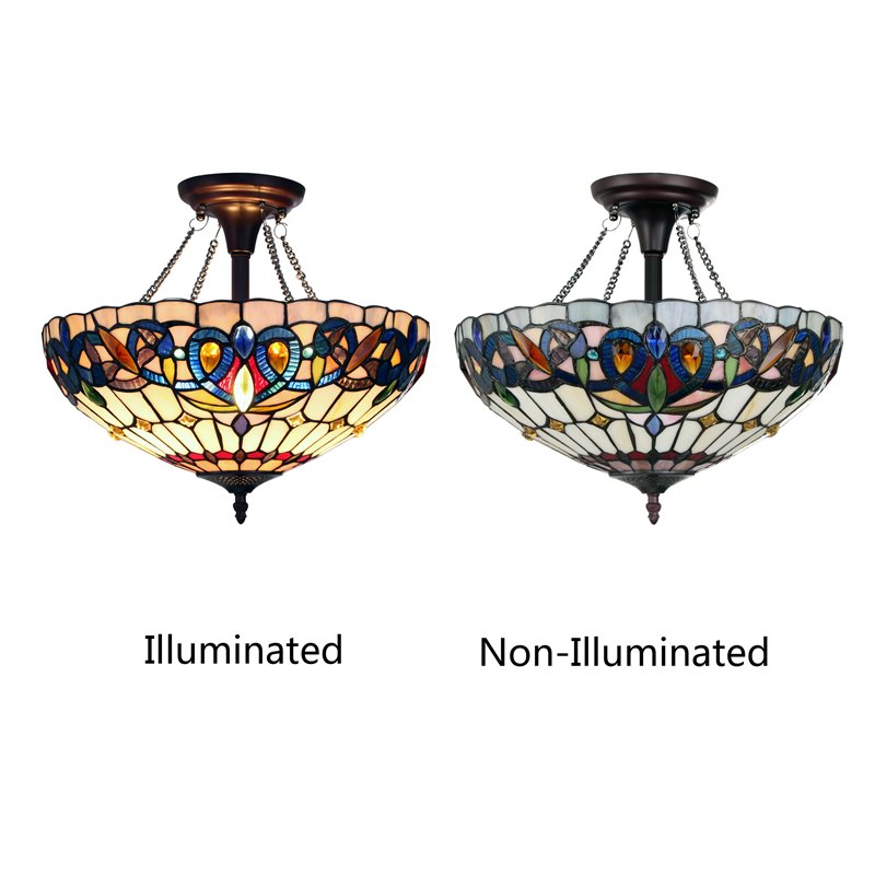 Chloe Lighting Victorian 2-Light Resin and Iron Serenity Semi-Flush in Bronze