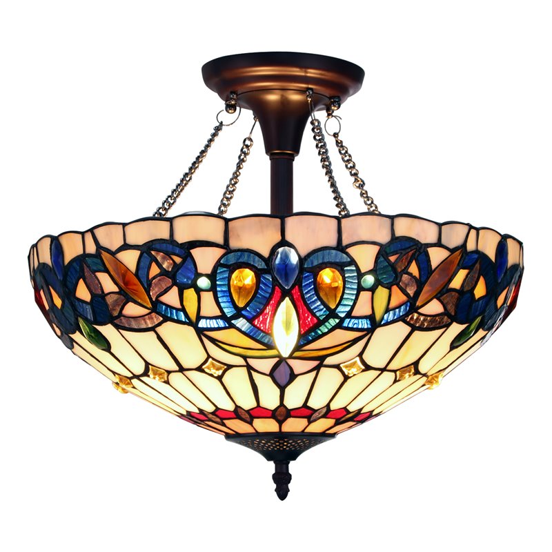 Chloe Lighting Victorian 2-Light Resin and Iron Serenity Semi-Flush in Bronze