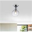 Chloe Lighting Strang 1-Light Glass Metal Semi-Flush Ceiling Fixture in Chrome