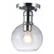 Chloe Lighting Strang 1-Light Glass Metal Semi-Flush Ceiling Fixture in Chrome