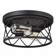 Chloe Lighting Ironclad 2-Light Metal Ceiling Flush Fixture in Textured Black